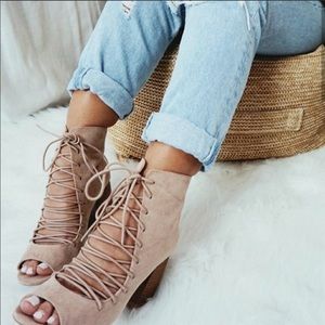 Brand new lace up booties